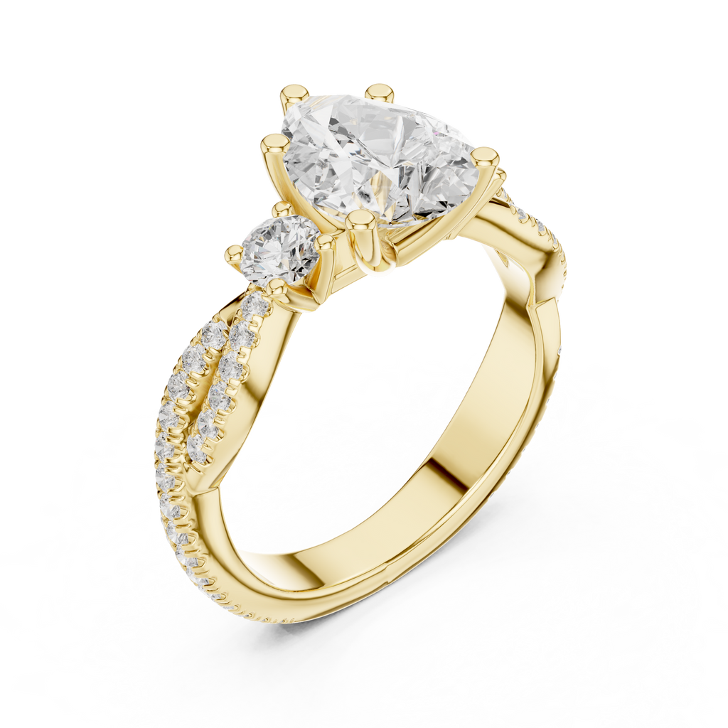 2.18 CT Pear Cut Diamond Infinity Twist Engagement Ring