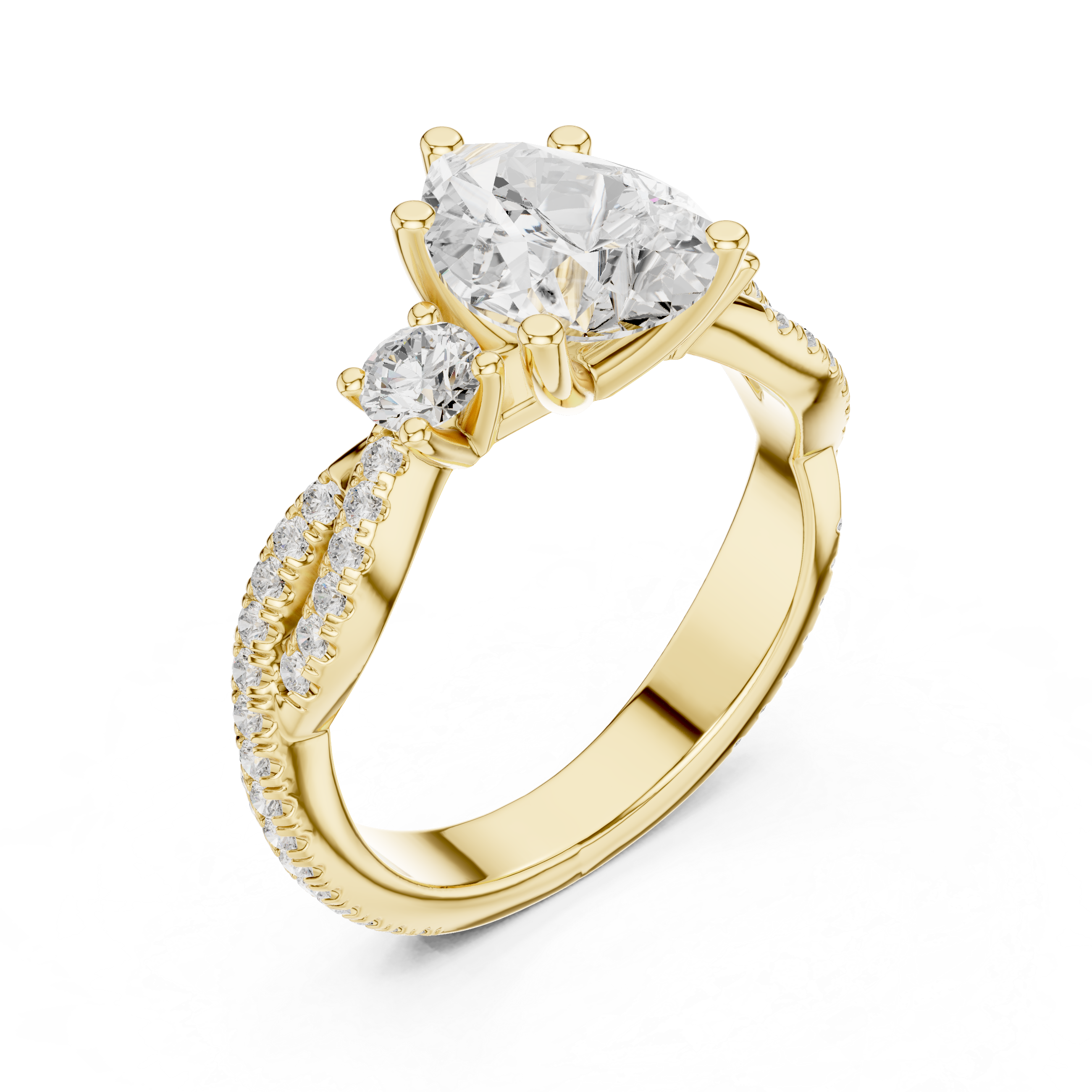 2.18 CT Pear Cut Diamond Infinity Twist Engagement Ring