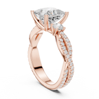 2.93 CT Princess Cut Diamond Infinity Twist Engagement Ring