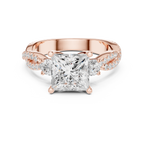 2.93 CT Princess Cut Diamond Infinity Twist Engagement Ring