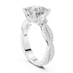 2.93 CT Princess Cut Diamond Infinity Twist Engagement Ring
