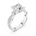 2.93 CT Princess Cut Diamond Infinity Twist Engagement Ring