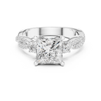 2.93 CT Princess Cut Diamond Infinity Twist Engagement Ring