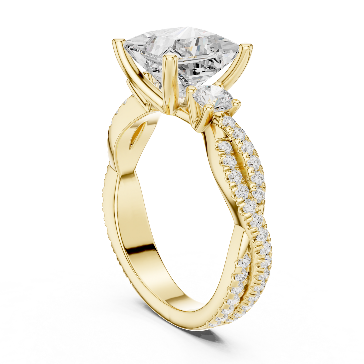 Princess Cut Diamond Infinity Twist Engagement Ring – view 10 of 12, lab grown diamond ring | Jewelix Atelier
