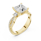 2.93 CT Princess Cut Diamond Infinity Twist Engagement Ring