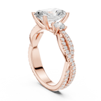 2.78 CT Radiant Cut Diamond Infinity Twist Engagement Ring