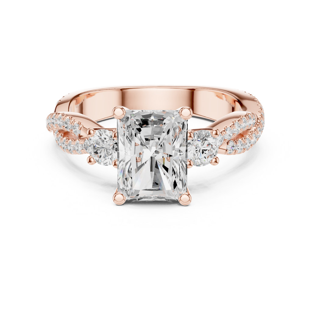 2.78 CT Radiant Cut Diamond Infinity Twist Engagement Ring