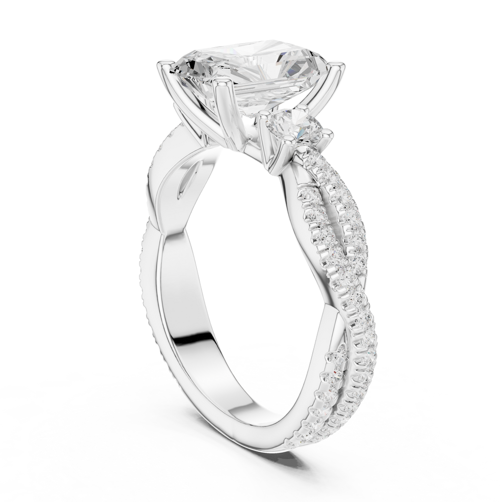 2.78 CT Radiant Cut Diamond Infinity Twist Engagement Ring