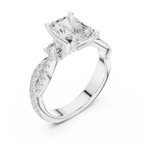 2.78 CT Radiant Cut Diamond Infinity Twist Engagement Ring