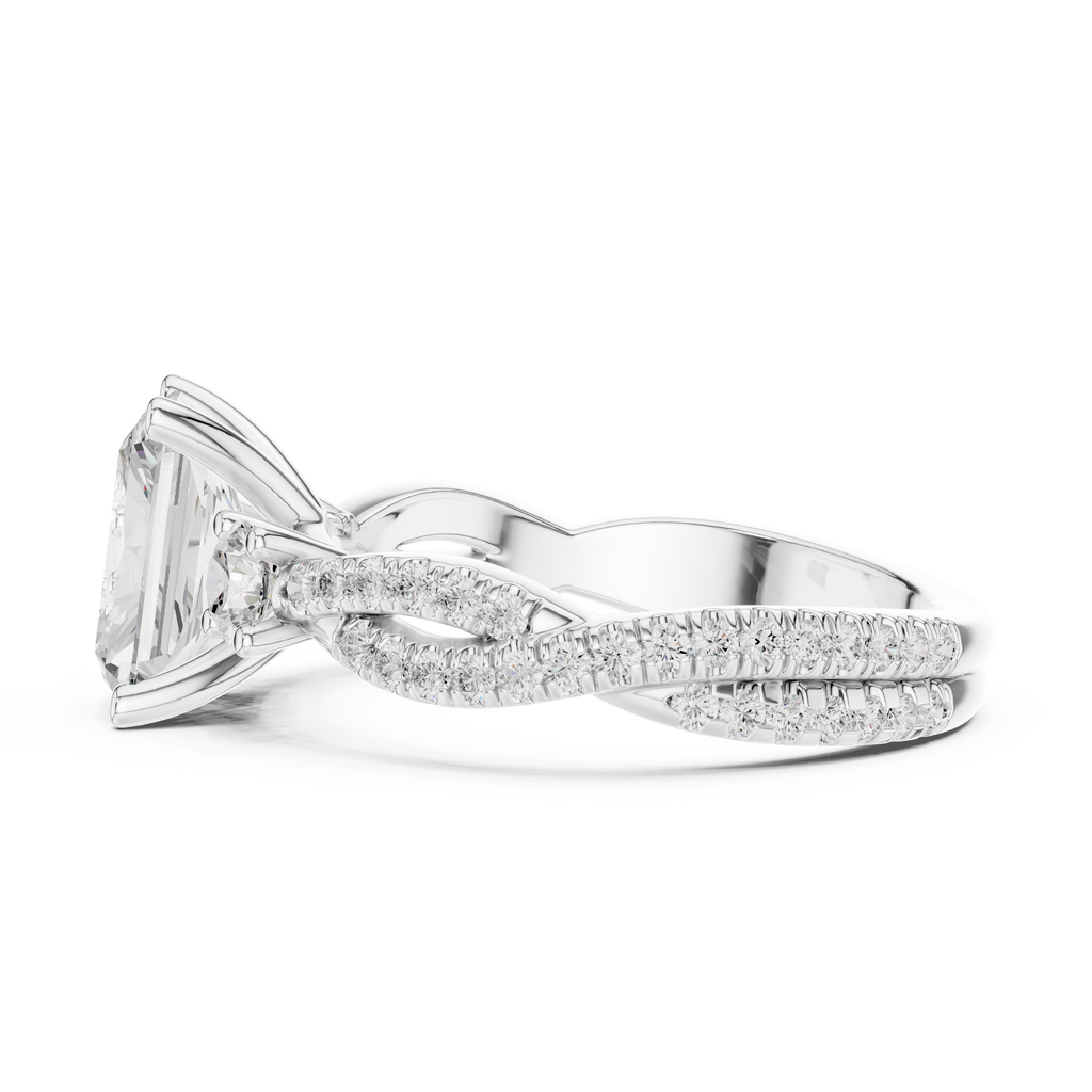2.78 CT Radiant Cut Diamond Infinity Twist Engagement Ring