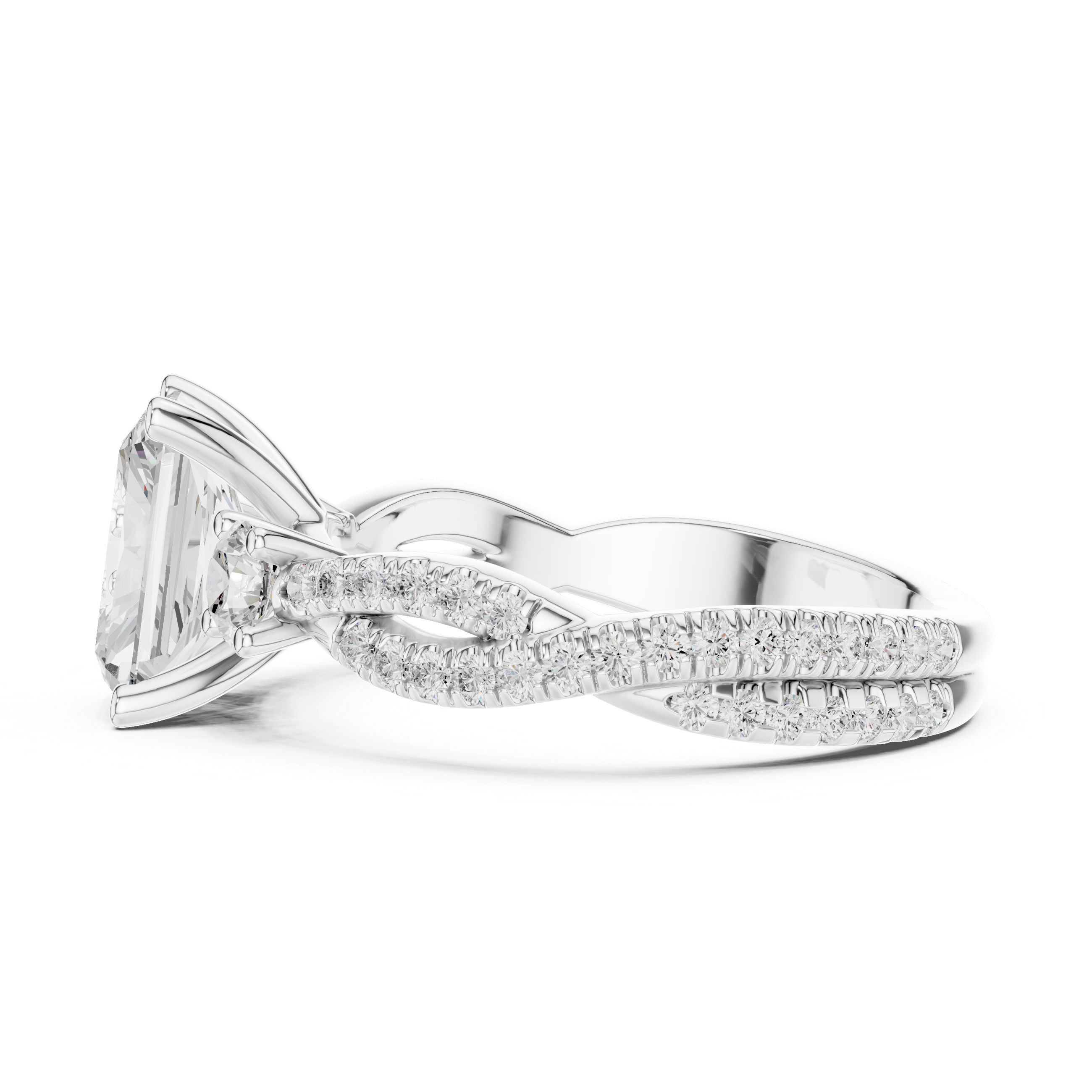 2.78 CT Radiant Cut Diamond Infinity Twist Engagement Ring