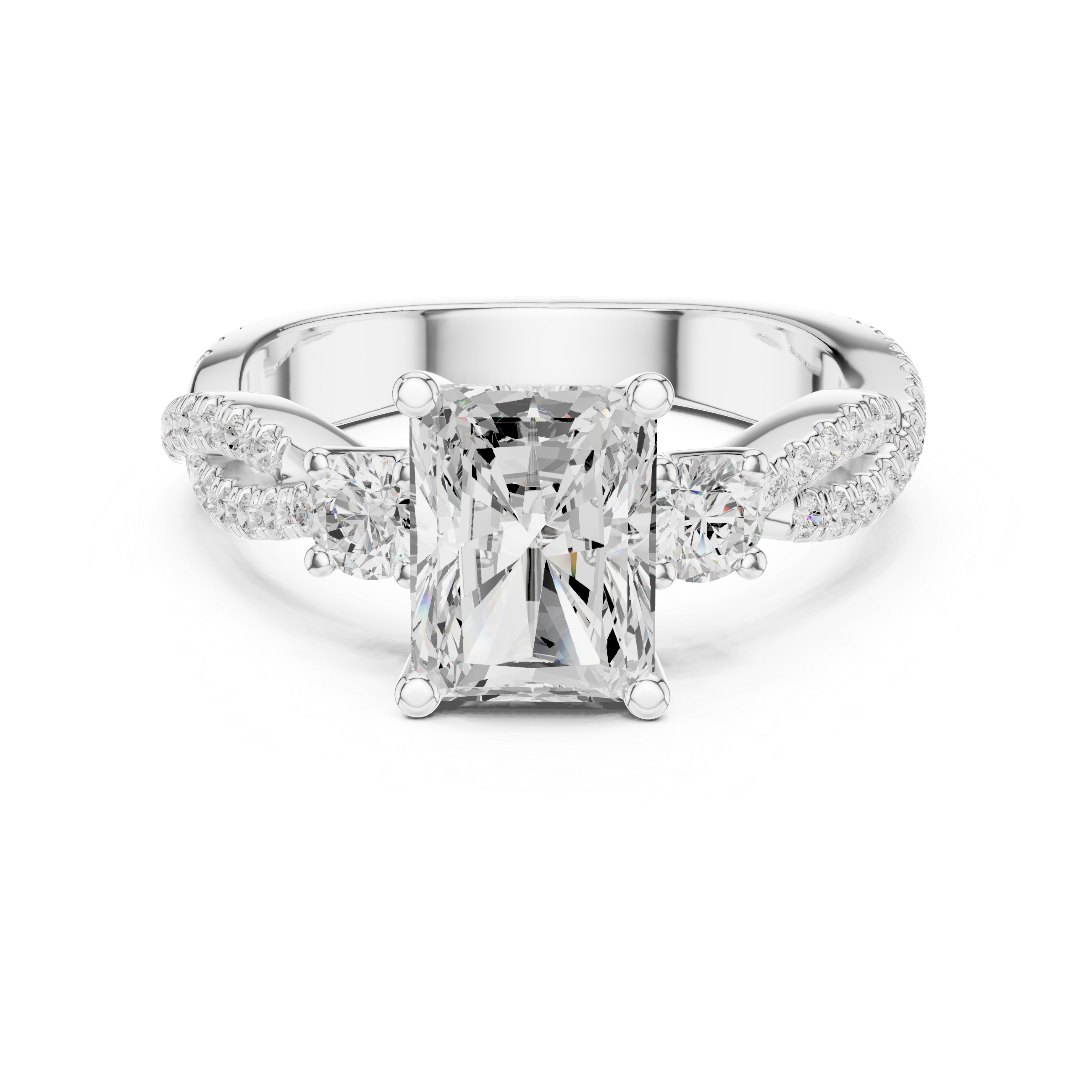 2.78 CT Radiant Cut Diamond Infinity Twist Engagement Ring