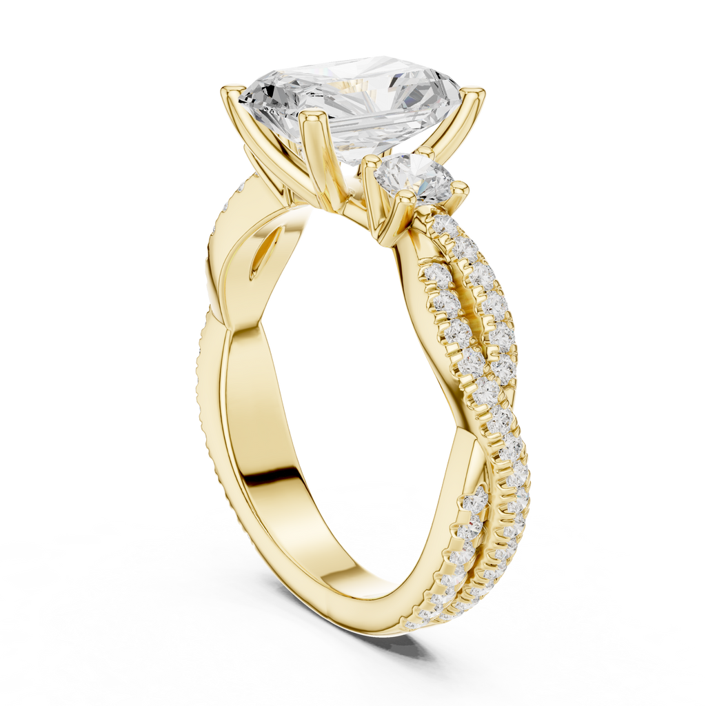 2.78 CT Radiant Cut Diamond Infinity Twist Engagement Ring