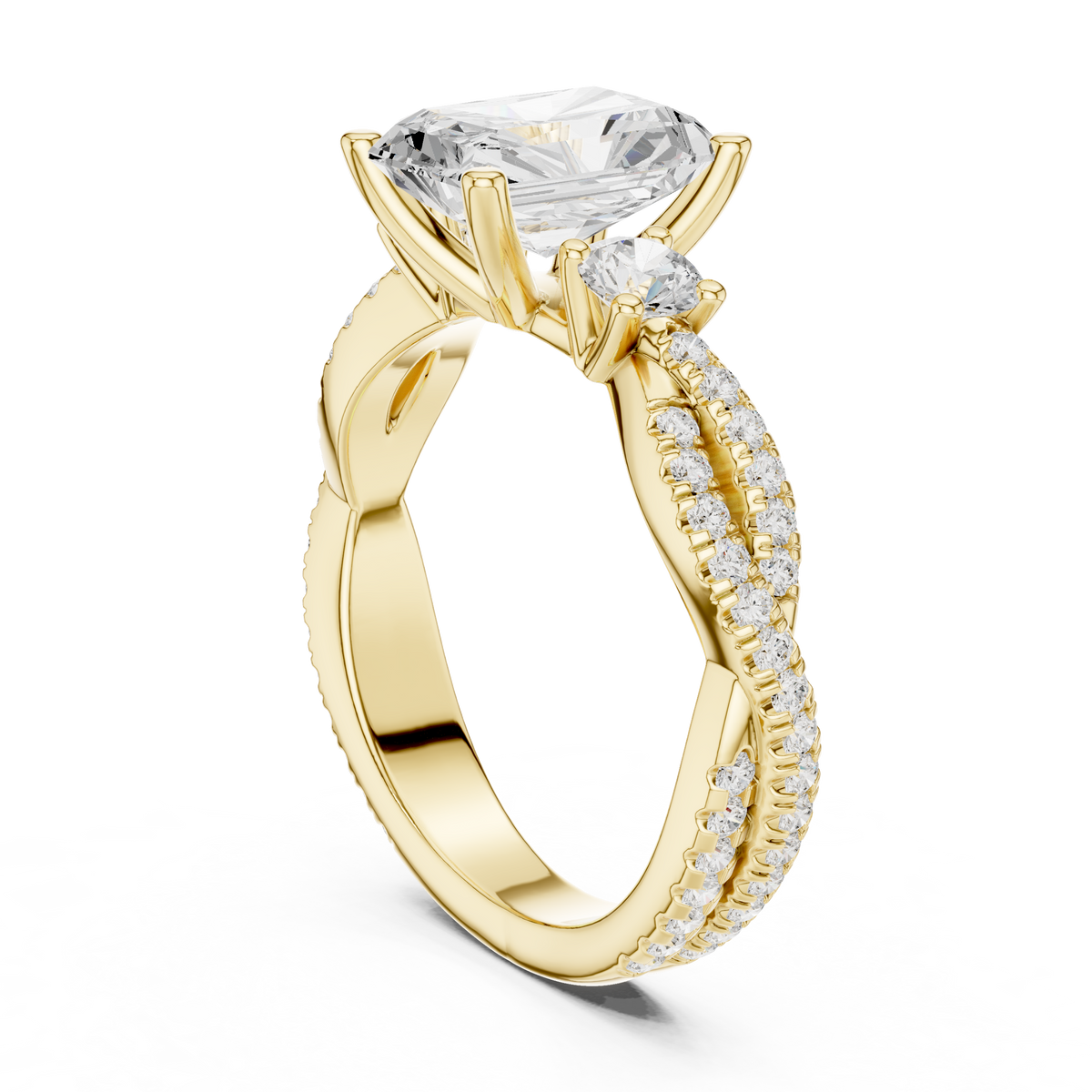 Radiant Cut Diamond Infinity Twist Engagement Ring – view 10 of 12, lab grown diamond ring | Jewelix Atelier