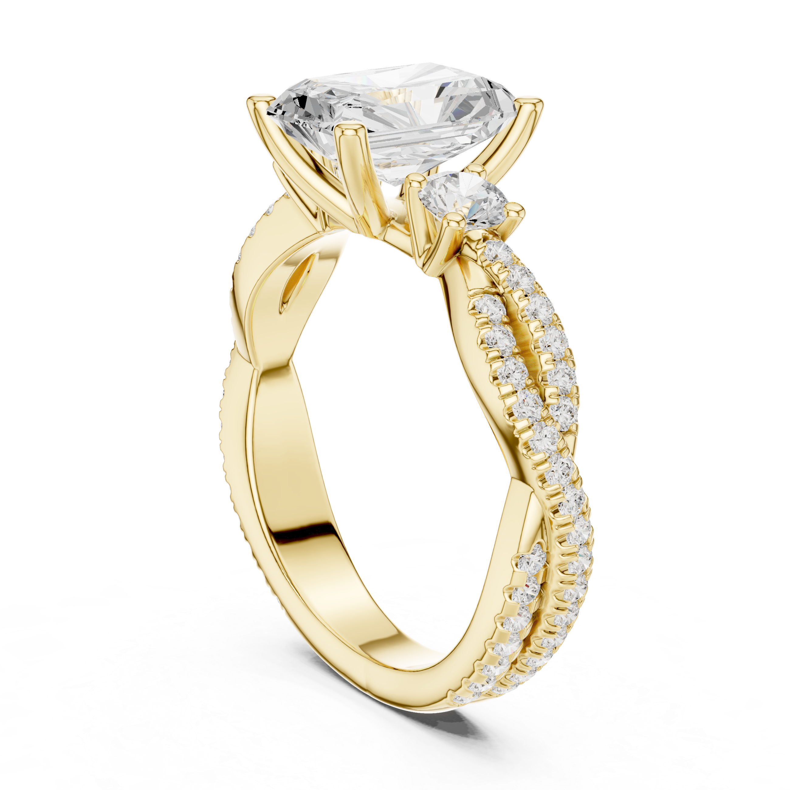 2.78 CT Radiant Cut Diamond Infinity Twist Engagement Ring