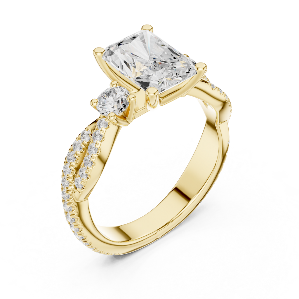 2.78 CT Radiant Cut Diamond Infinity Twist Engagement Ring