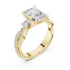 2.78 CT Radiant Cut Diamond Infinity Twist Engagement Ring