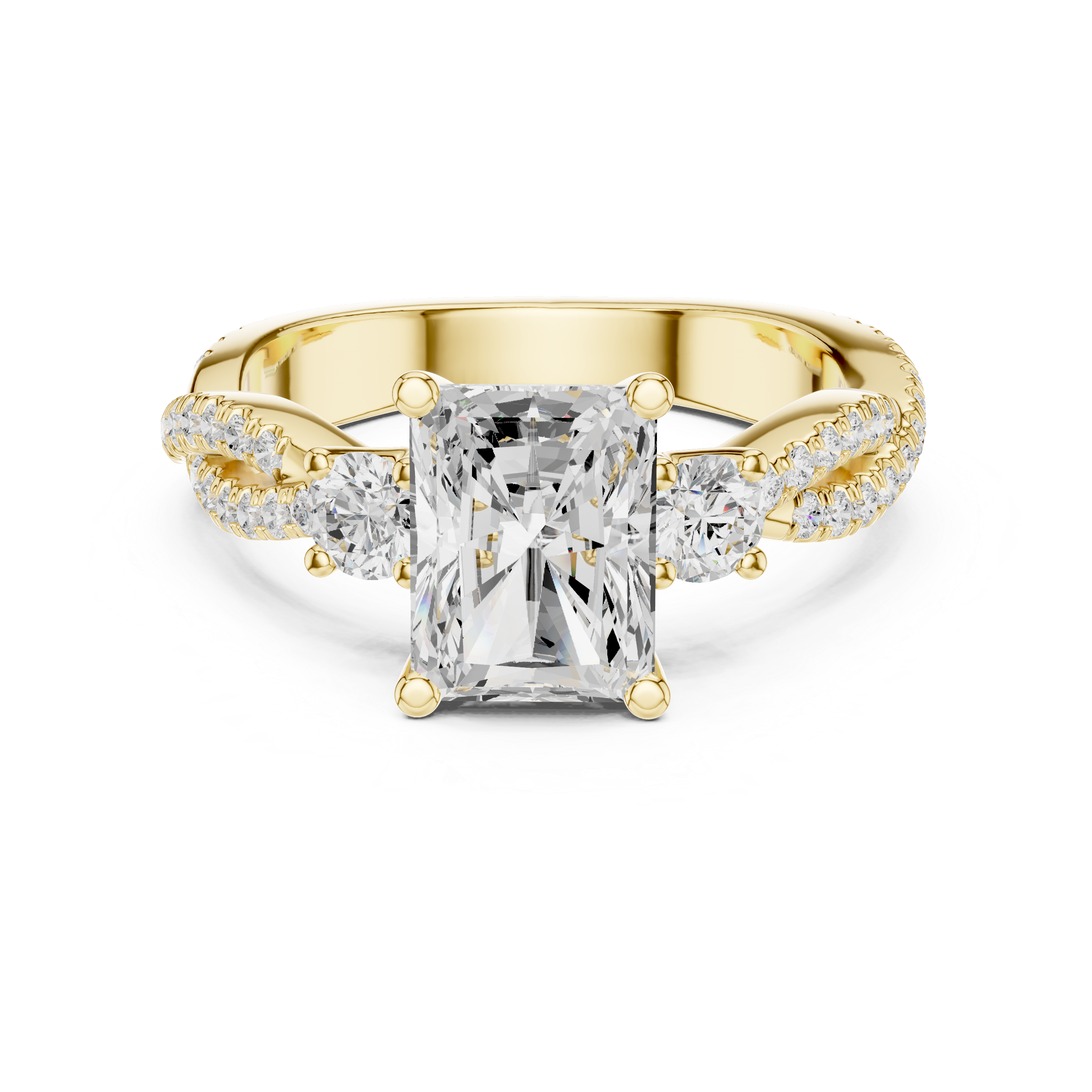 2.78 CT Radiant Cut Diamond Infinity Twist Engagement Ring