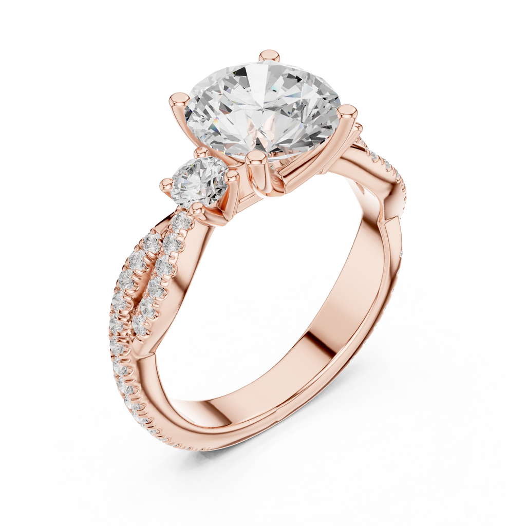 2.78 CT Round Brilliant Diamond Infinity Twist Engagement Ring