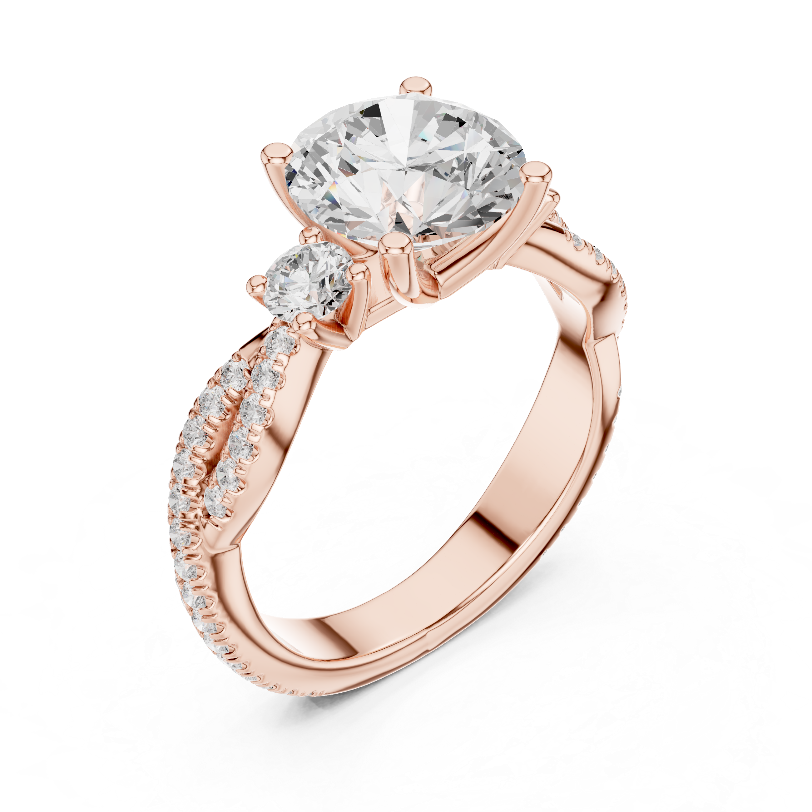2.78 CT Round Brilliant Diamond Infinity Twist Engagement Ring