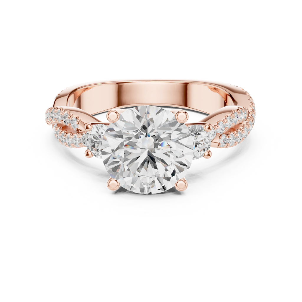 2.78 CT Round Brilliant Diamond Infinity Twist Engagement Ring