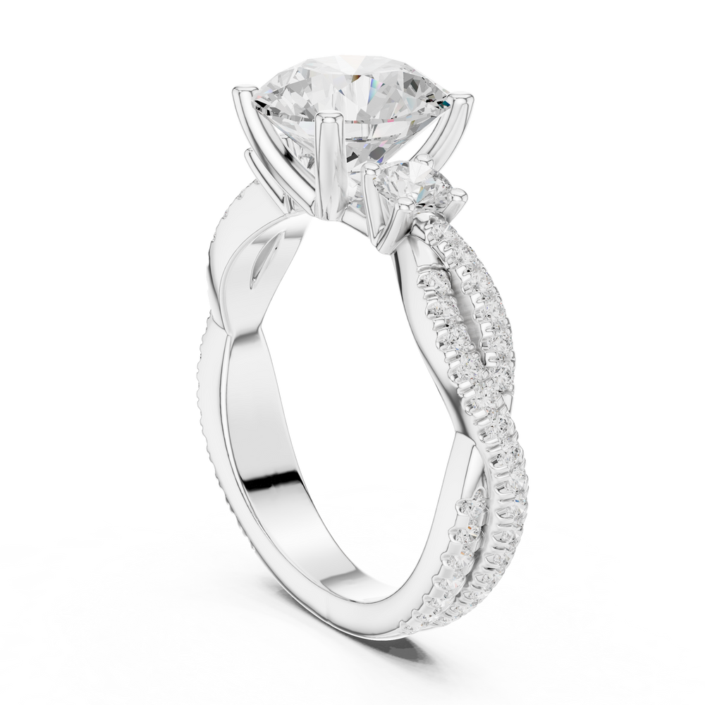 2.78 CT Round Brilliant Diamond Infinity Twist Engagement Ring