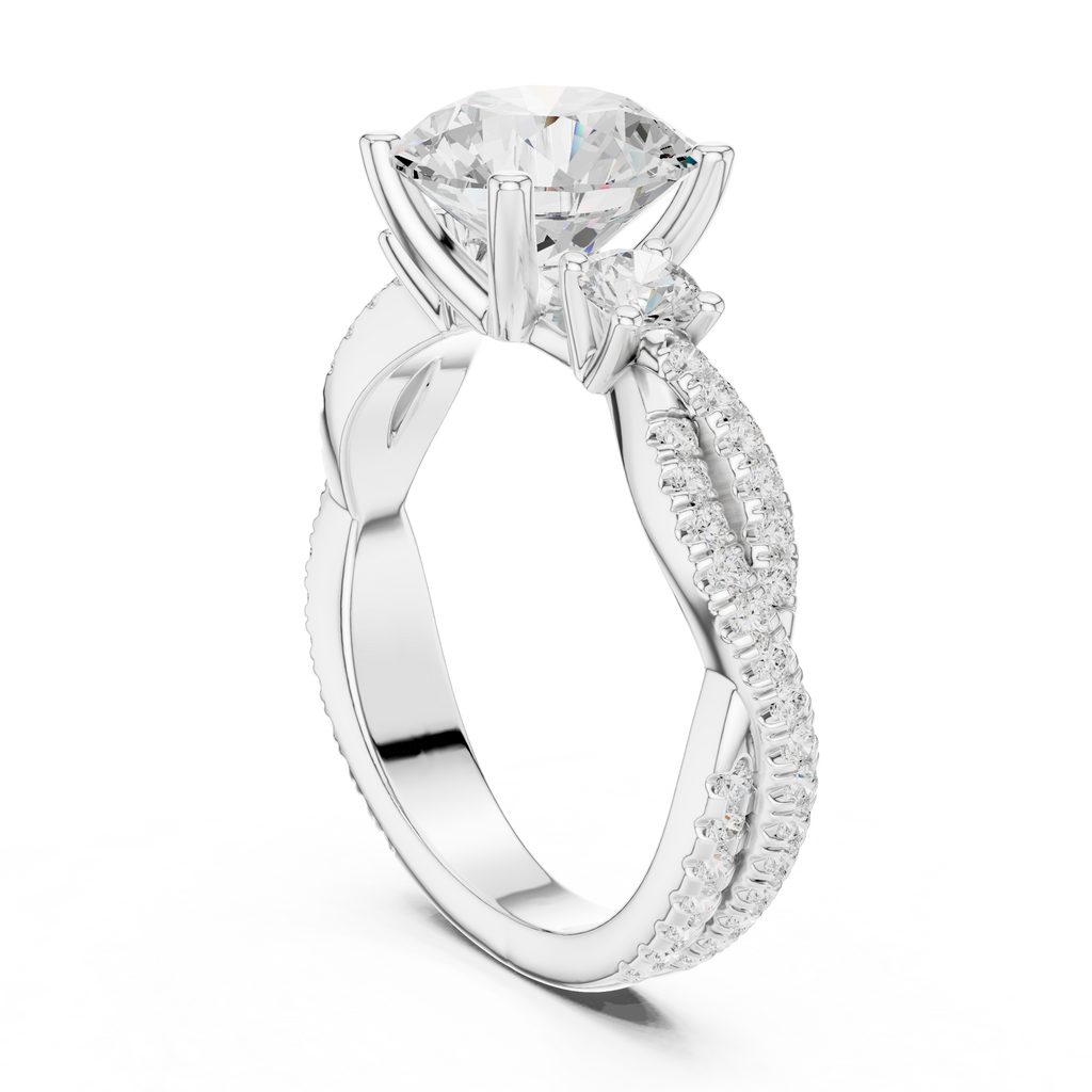 2.78 CT Round Brilliant Diamond Infinity Twist Engagement Ring