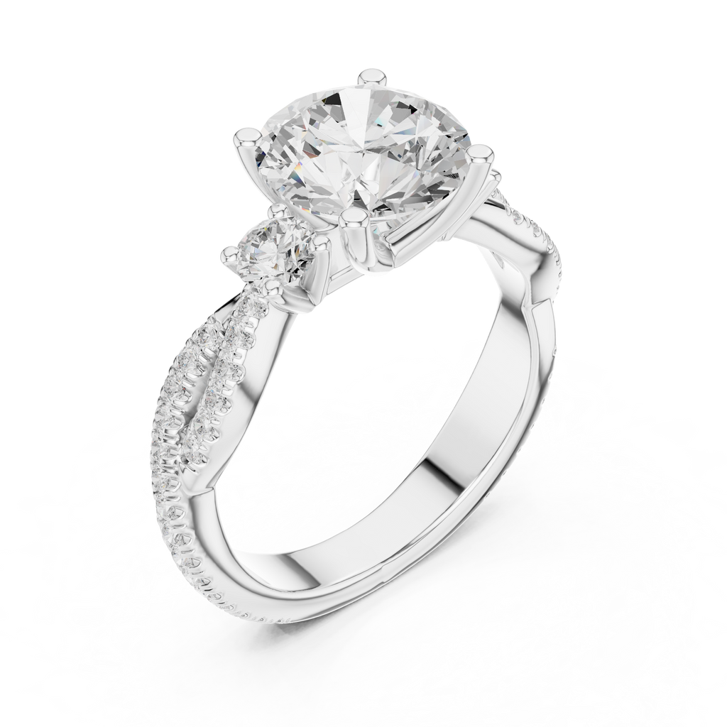 2.78 CT Round Brilliant Diamond Infinity Twist Engagement Ring