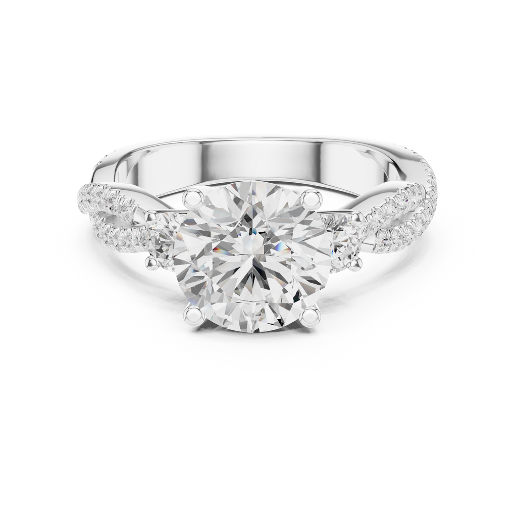 2.78 CT Round Brilliant Diamond Infinity Twist Engagement Ring