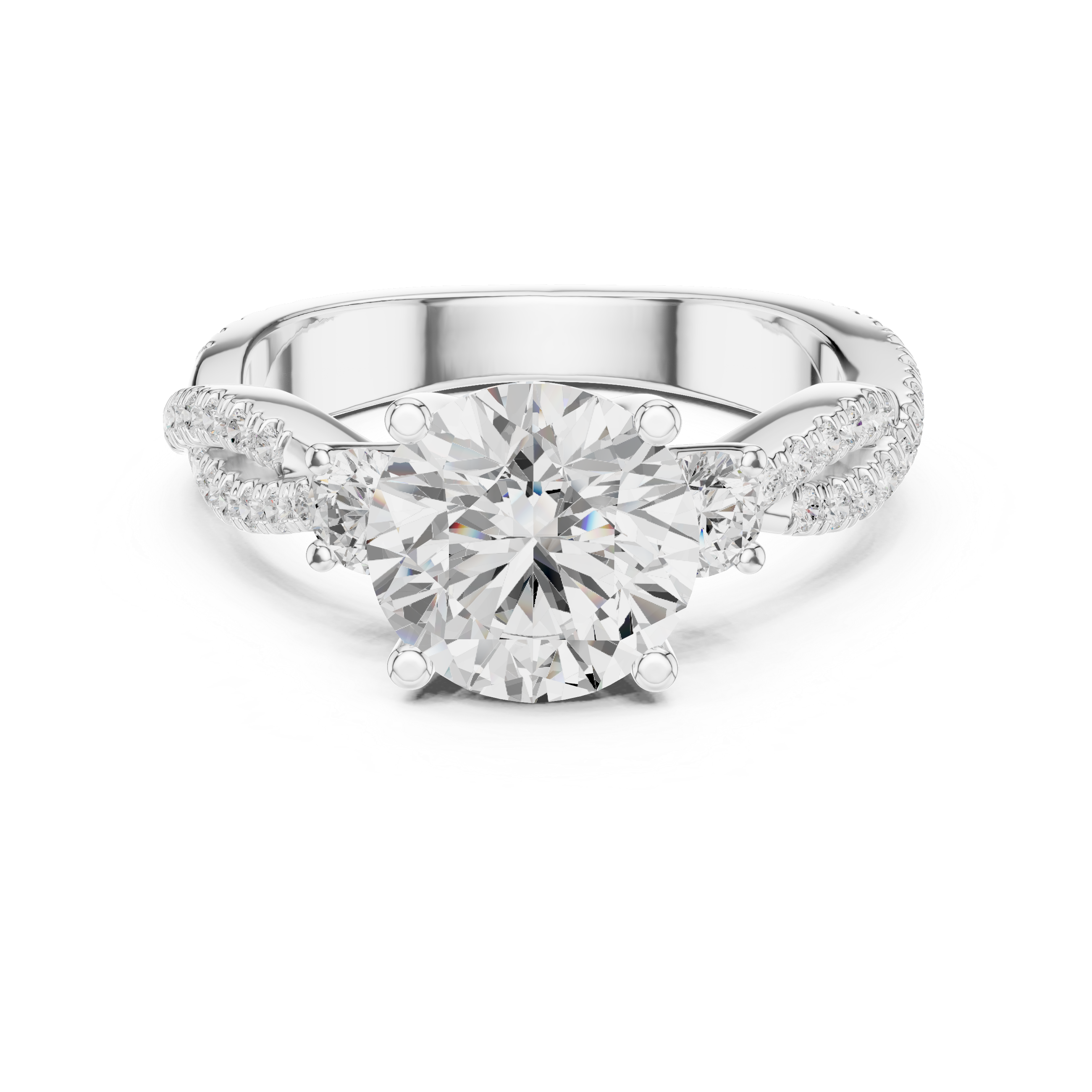 2.78 CT Round Brilliant Diamond Infinity Twist Engagement Ring