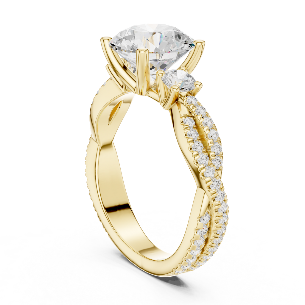 2.78 CT Round Brilliant Diamond Infinity Twist Engagement Ring