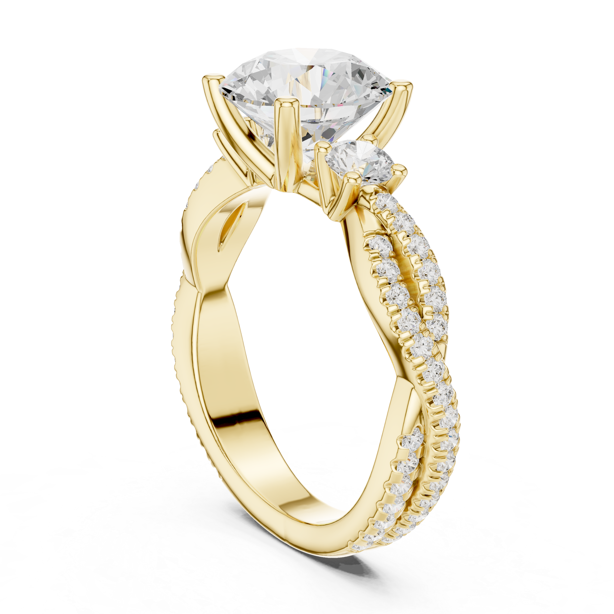 2.78 CT Round Brilliant Diamond Infinity Twist Engagement Ring