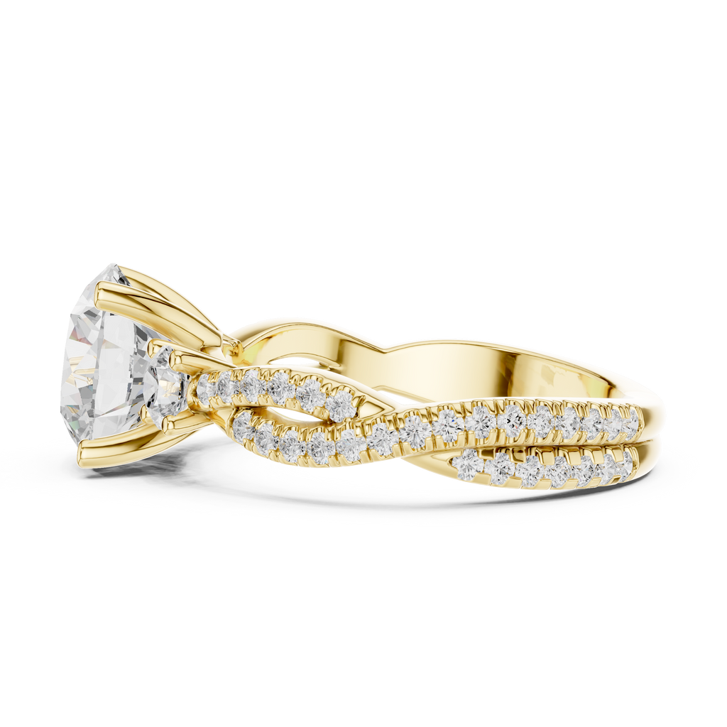 2.78 CT Round Brilliant Diamond Infinity Twist Engagement Ring
