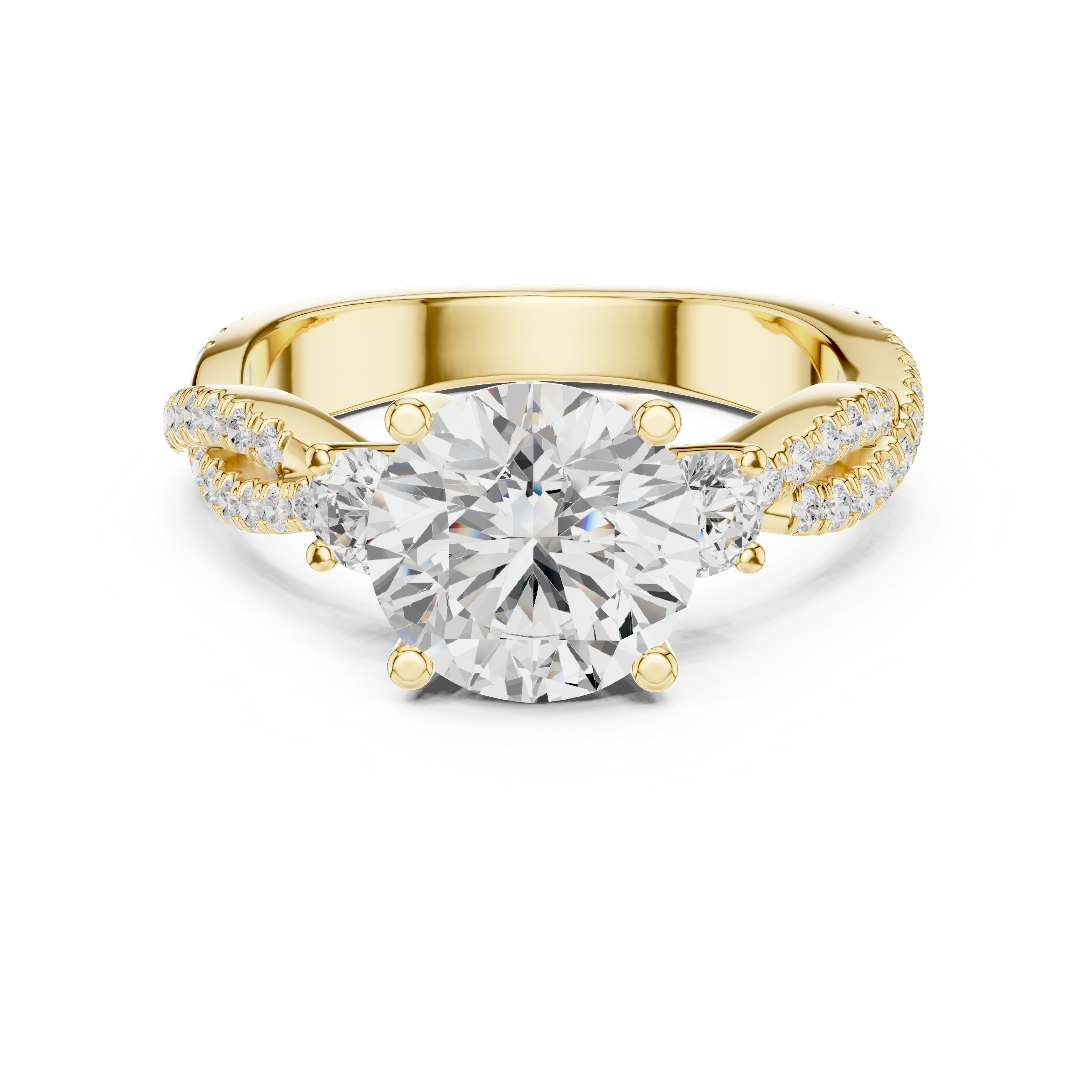2.78 CT Round Brilliant Diamond Infinity Twist Engagement Ring