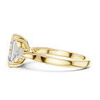 2.48 CT Emerald Cut Three-Stone Cathedral Diamond Engagement Ring