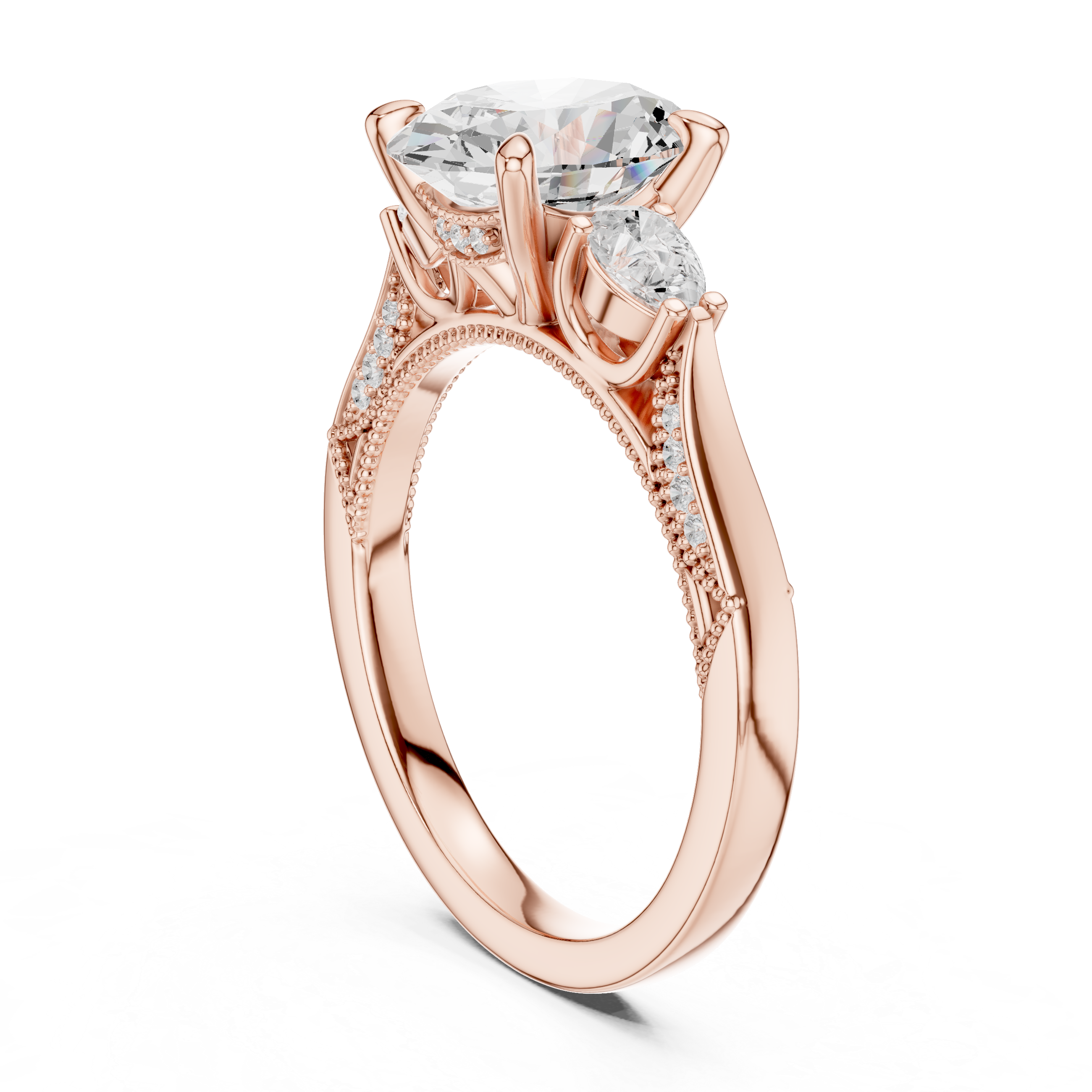 2.15 CT Oval Cut Three-Stone Diamond Engagement Ring