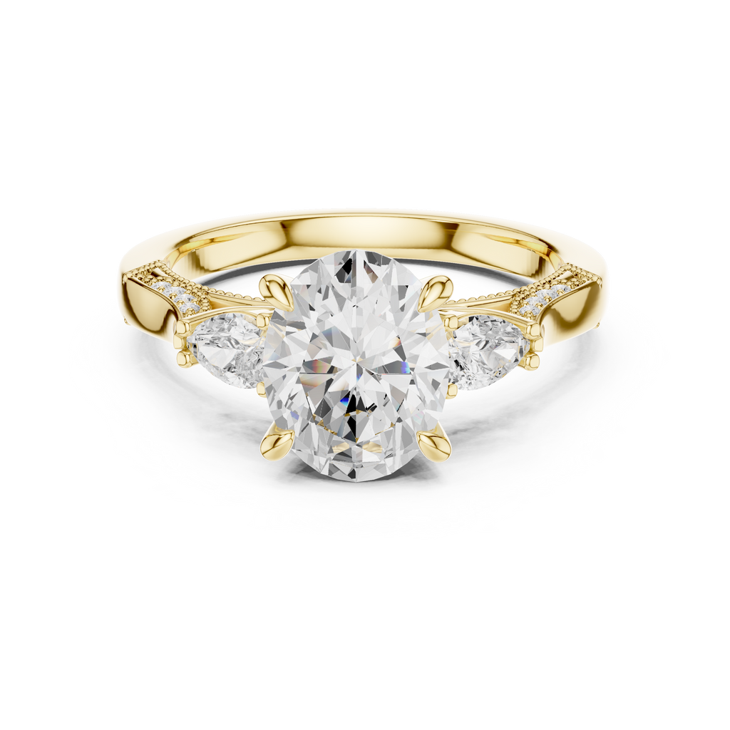 2.15 CT Oval Cut Three-Stone Diamond Engagement Ring
