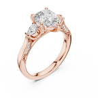 2.16 CT Princess Cut Three-Stone Diamond Engagement Ring