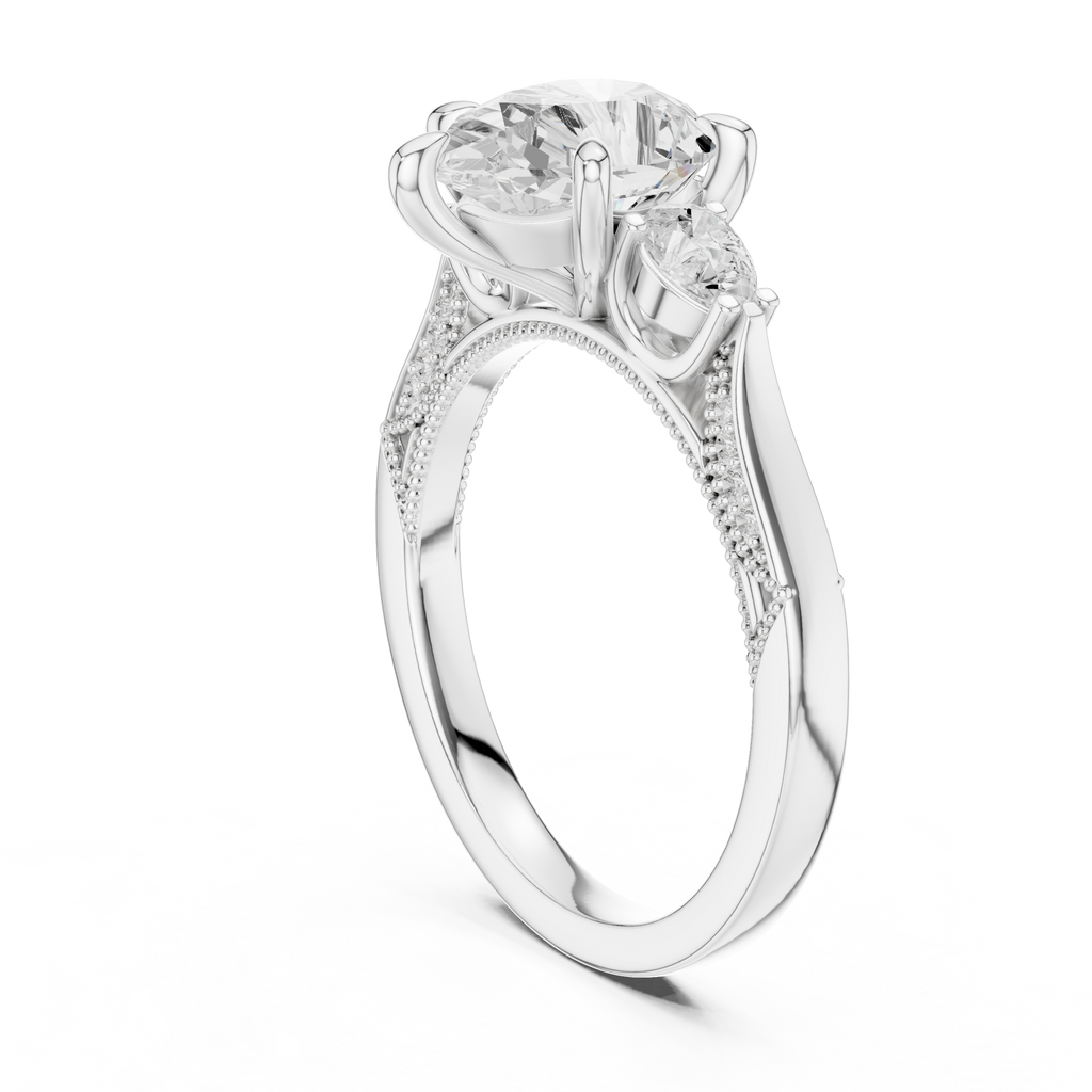 2.16 CT Princess Cut Three-Stone Diamond Engagement Ring