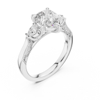 2.16 CT Princess Cut Three-Stone Diamond Engagement Ring