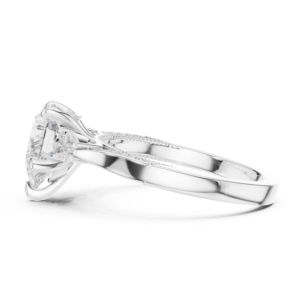 2.16 CT Princess Cut Three-Stone Diamond Engagement Ring
