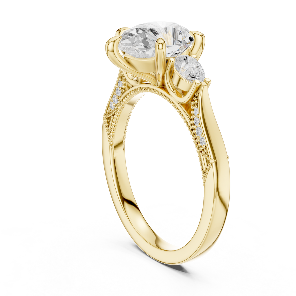 2.16 CT Princess Cut Three-Stone Diamond Engagement Ring