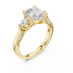 2.16 CT Princess Cut Three-Stone Diamond Engagement Ring
