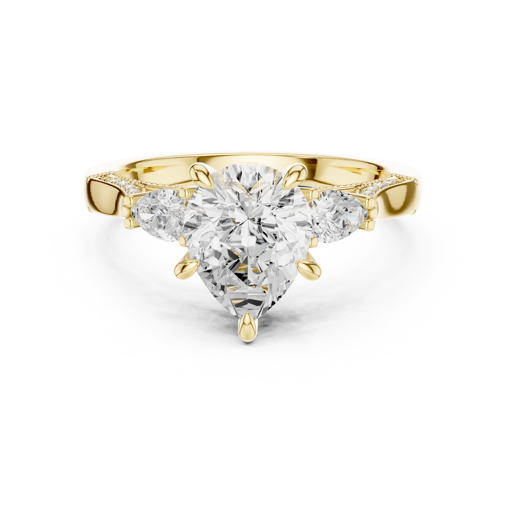 2.16 CT Princess Cut Three-Stone Diamond Engagement Ring