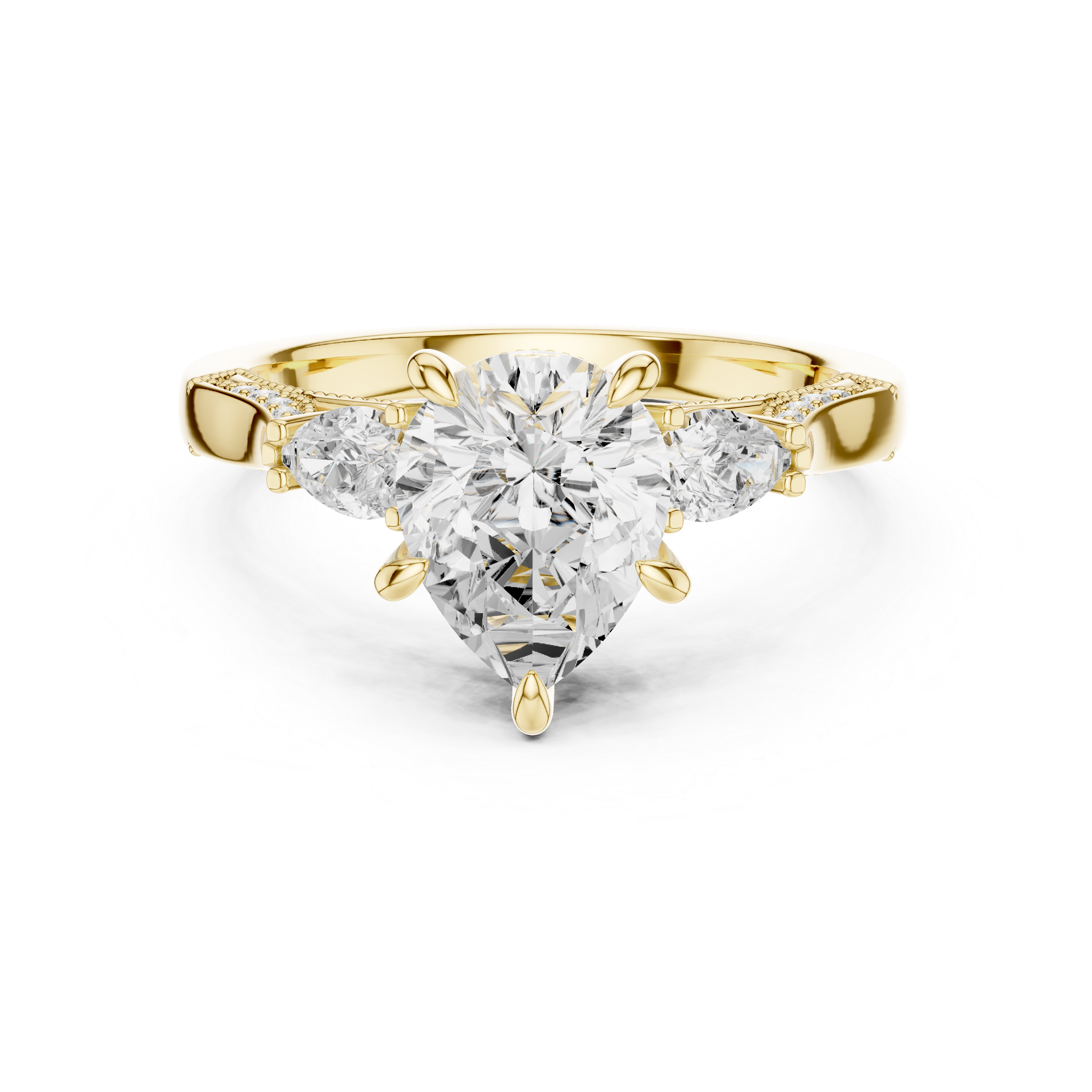 2.16 CT Princess Cut Three-Stone Diamond Engagement Ring