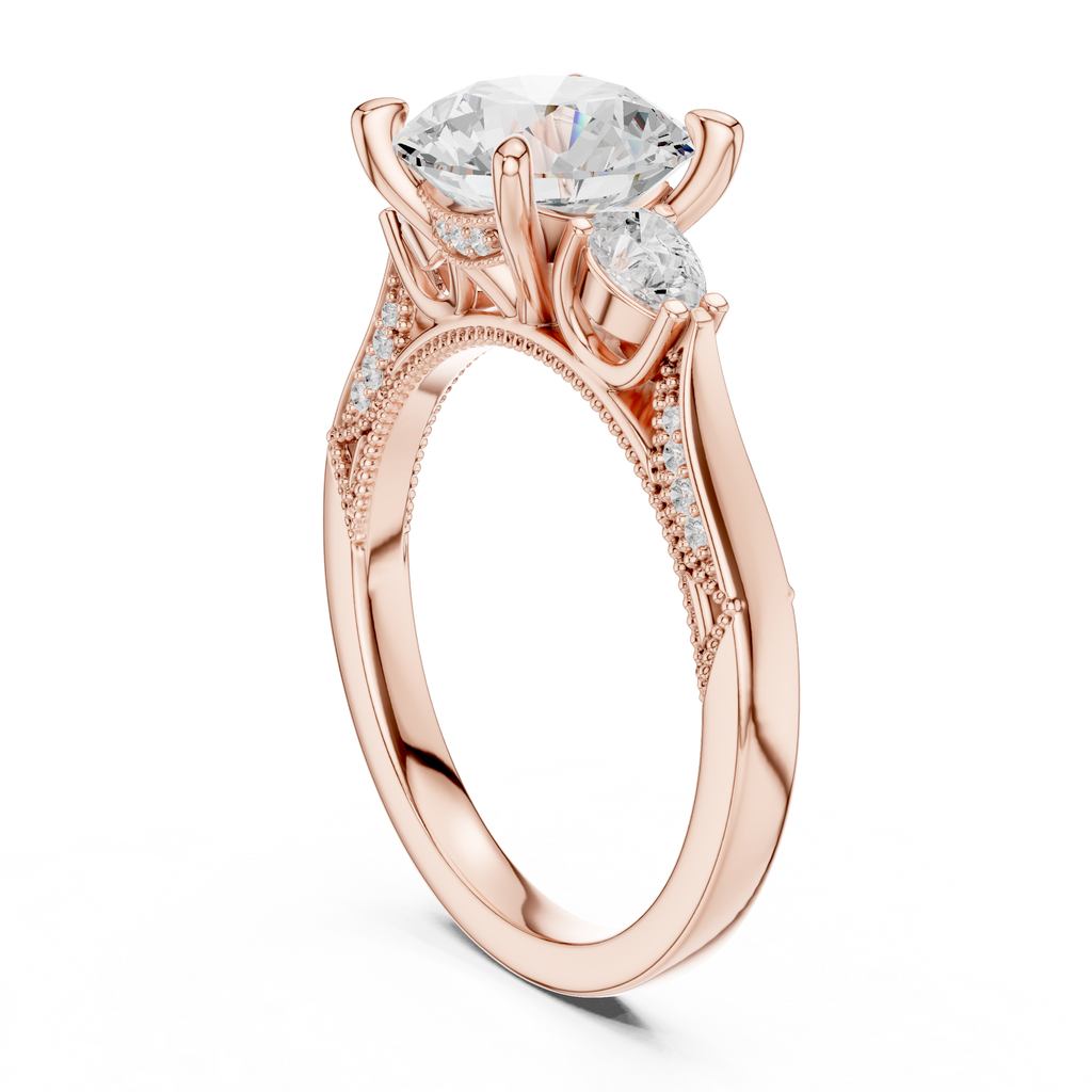 2.38 CT Round Brilliant Three-Stone Diamond Engagement Ring
