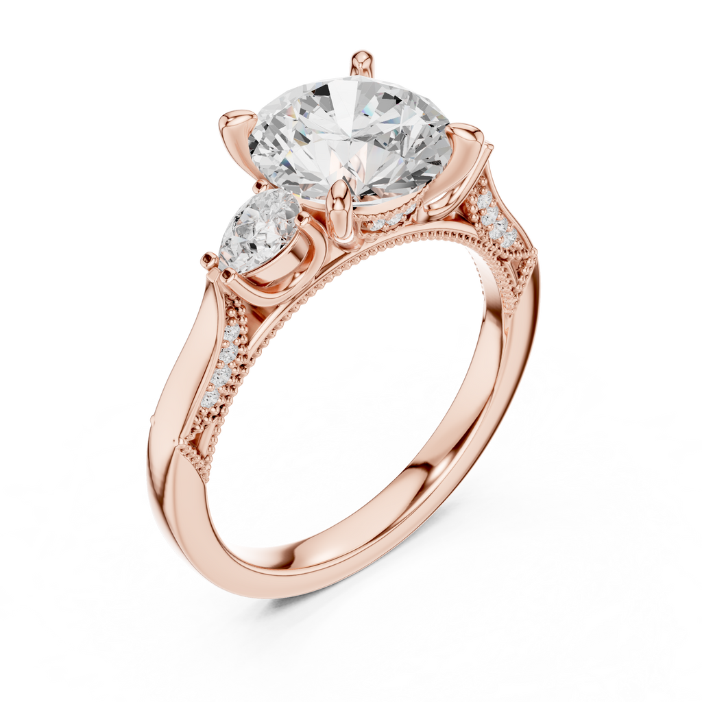 2.38 CT Round Brilliant Three-Stone Diamond Engagement Ring