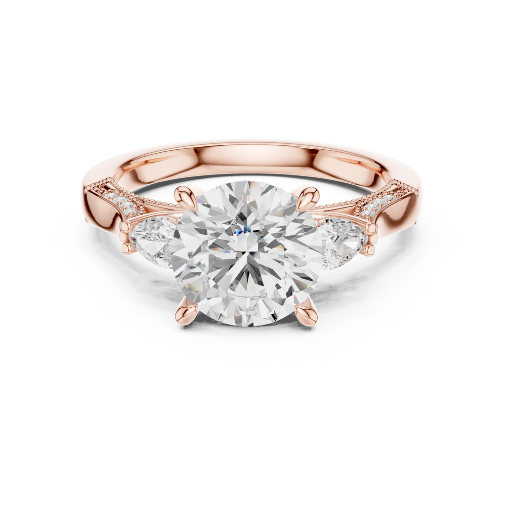 2.38 CT Round Brilliant Three-Stone Diamond Engagement Ring