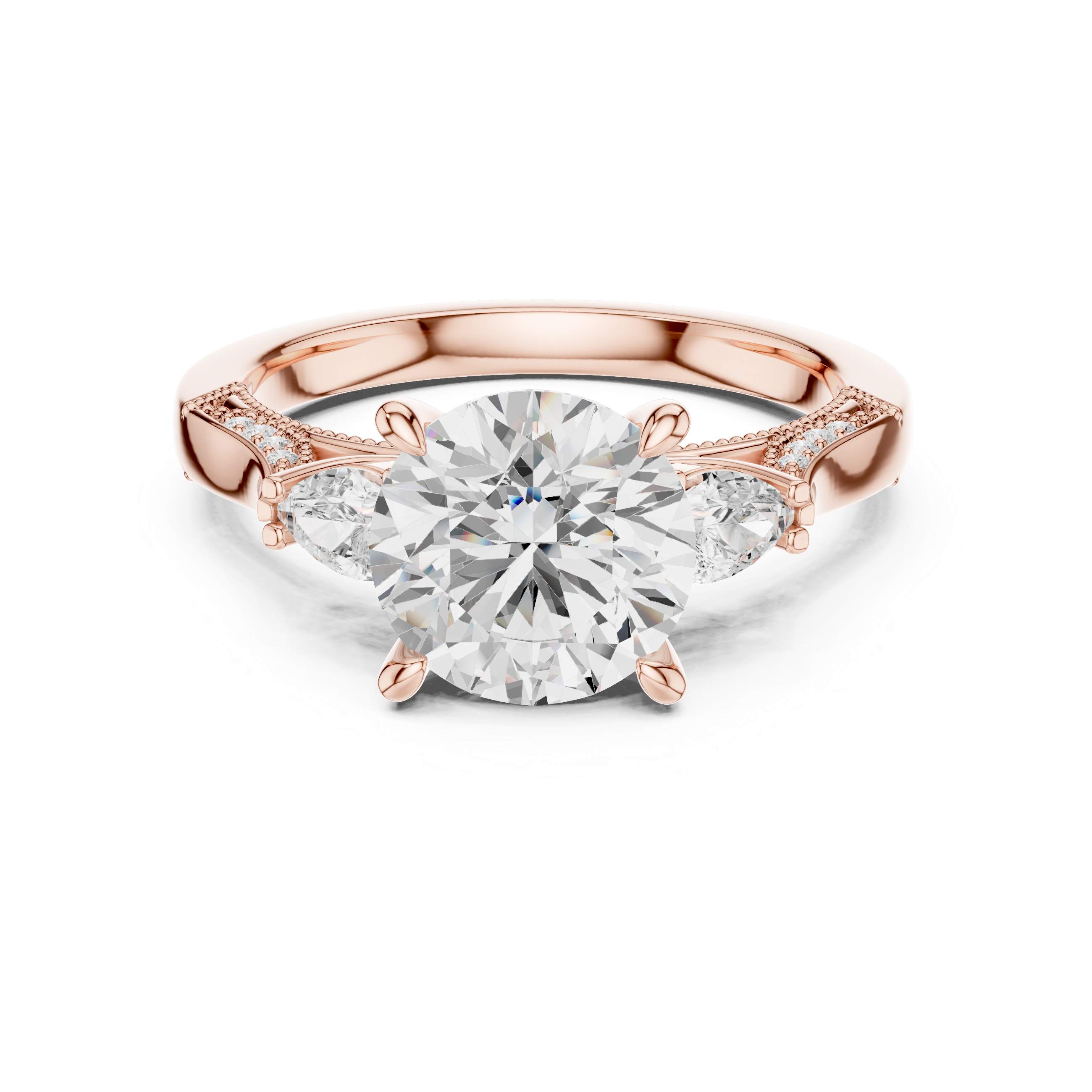 2.38 CT Round Brilliant Three-Stone Diamond Engagement Ring
