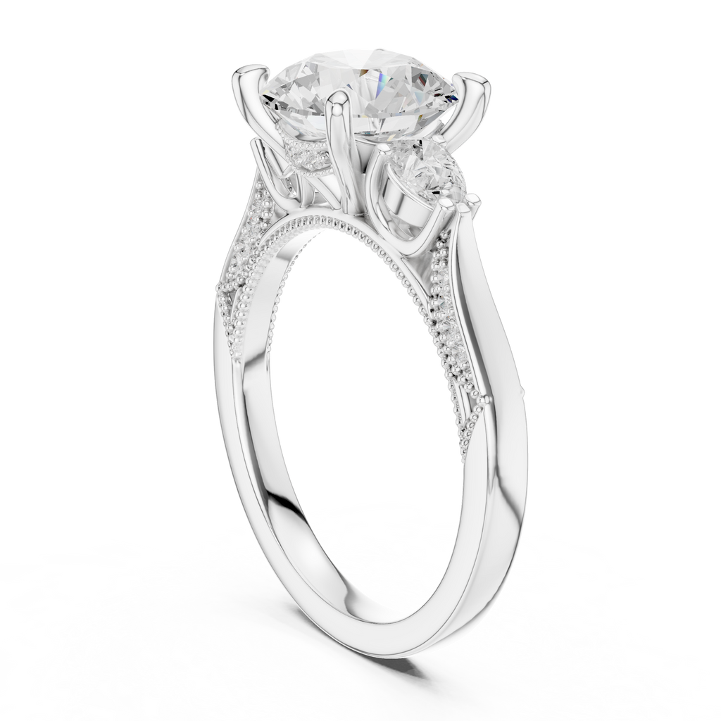 2.38 CT Round Brilliant Three-Stone Diamond Engagement Ring